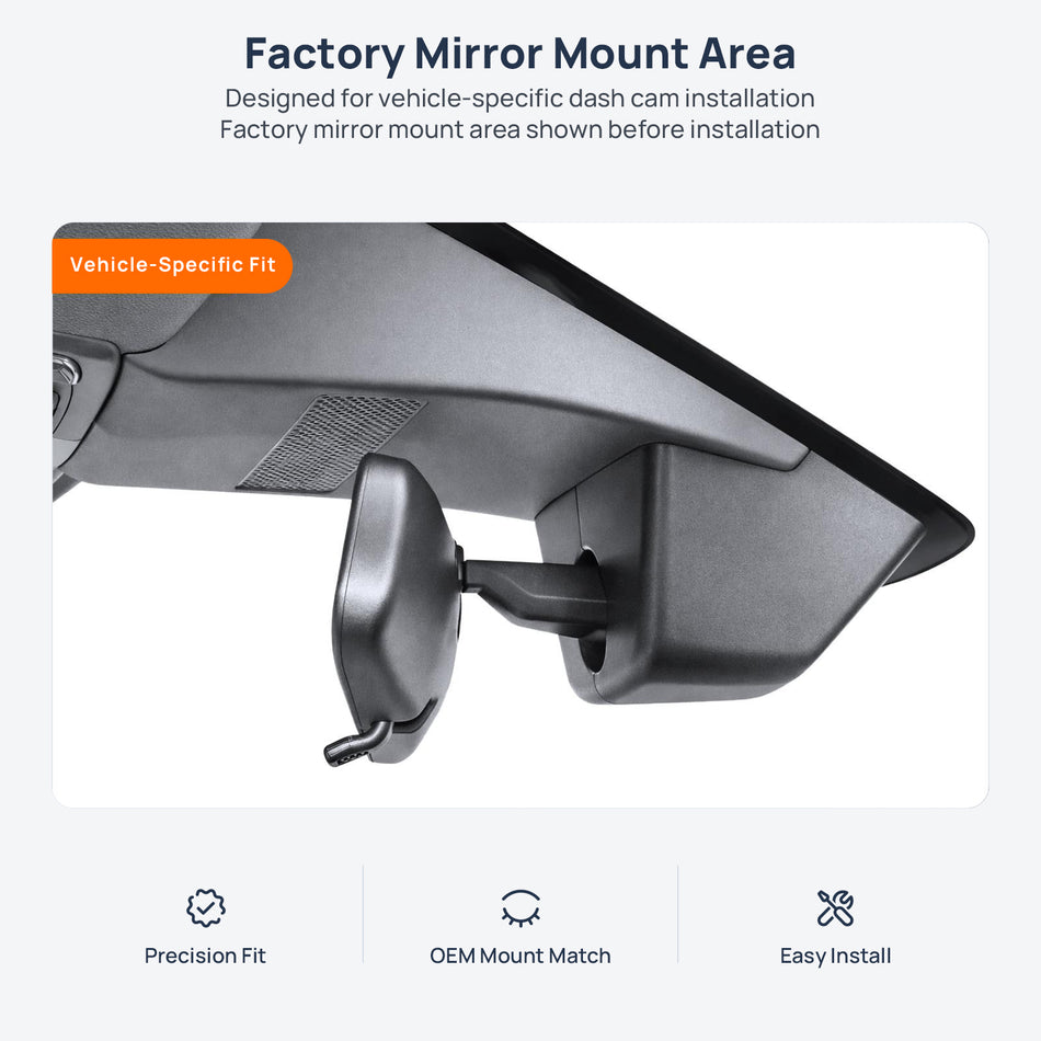 Factory mirror mount area for Honda Accord e:PHEV CY dash cam installation