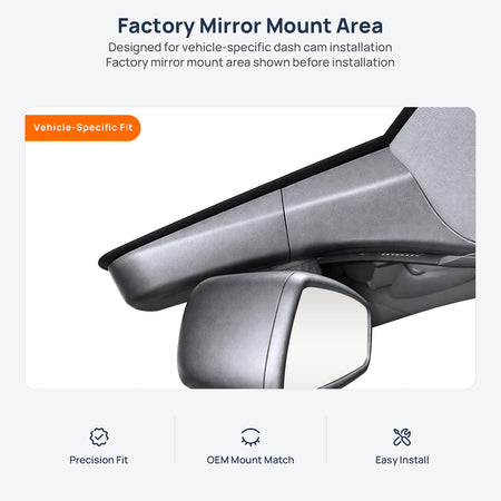 Factory mirror mount area for Mercedes-Benz GL-Class X164 dash cam installation