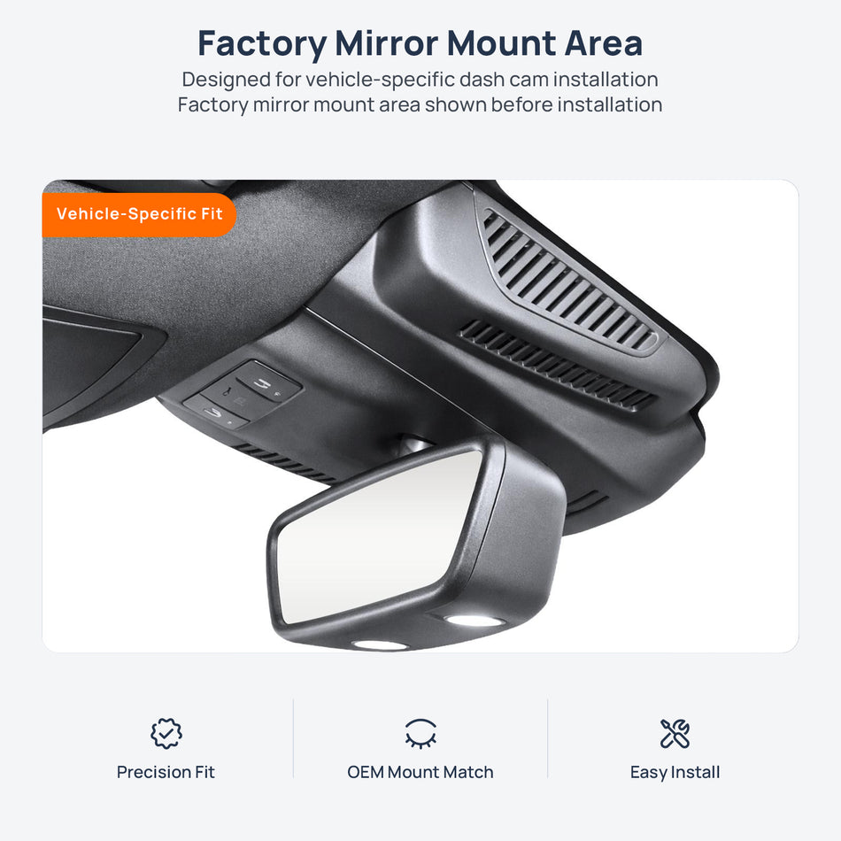 Factory mirror mount area for Mercedes-AMG GLE 43 (63) W166/C292 dash cam installation