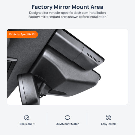Factory mirror mount area for Lexus LX 600h dash cam installation