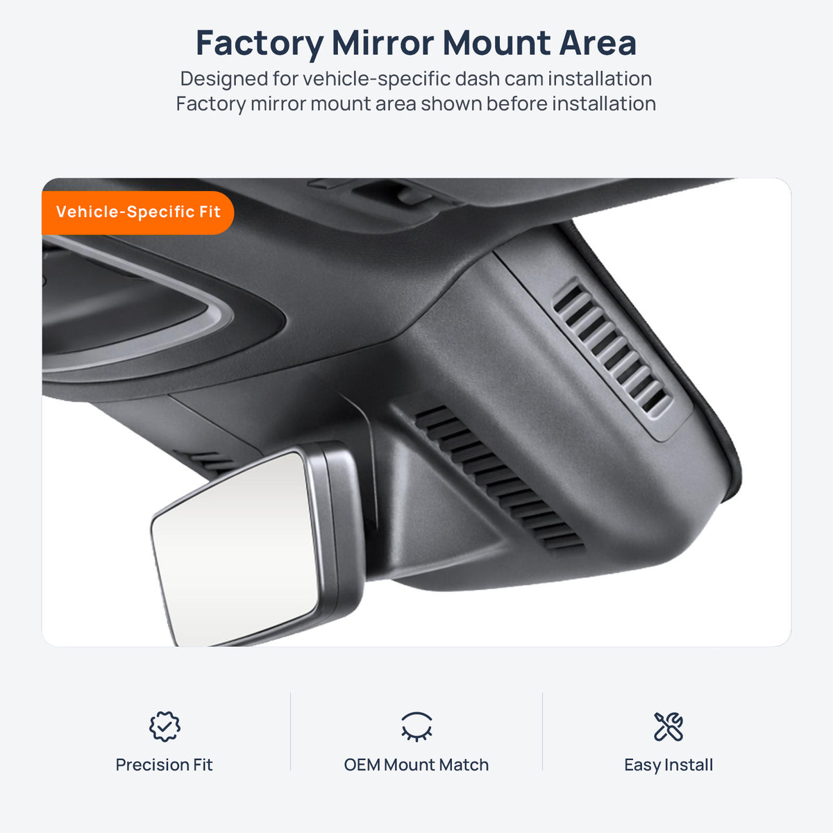 Factory mirror mount area for Geely Xingyue L (Monjaro) dash cam installation