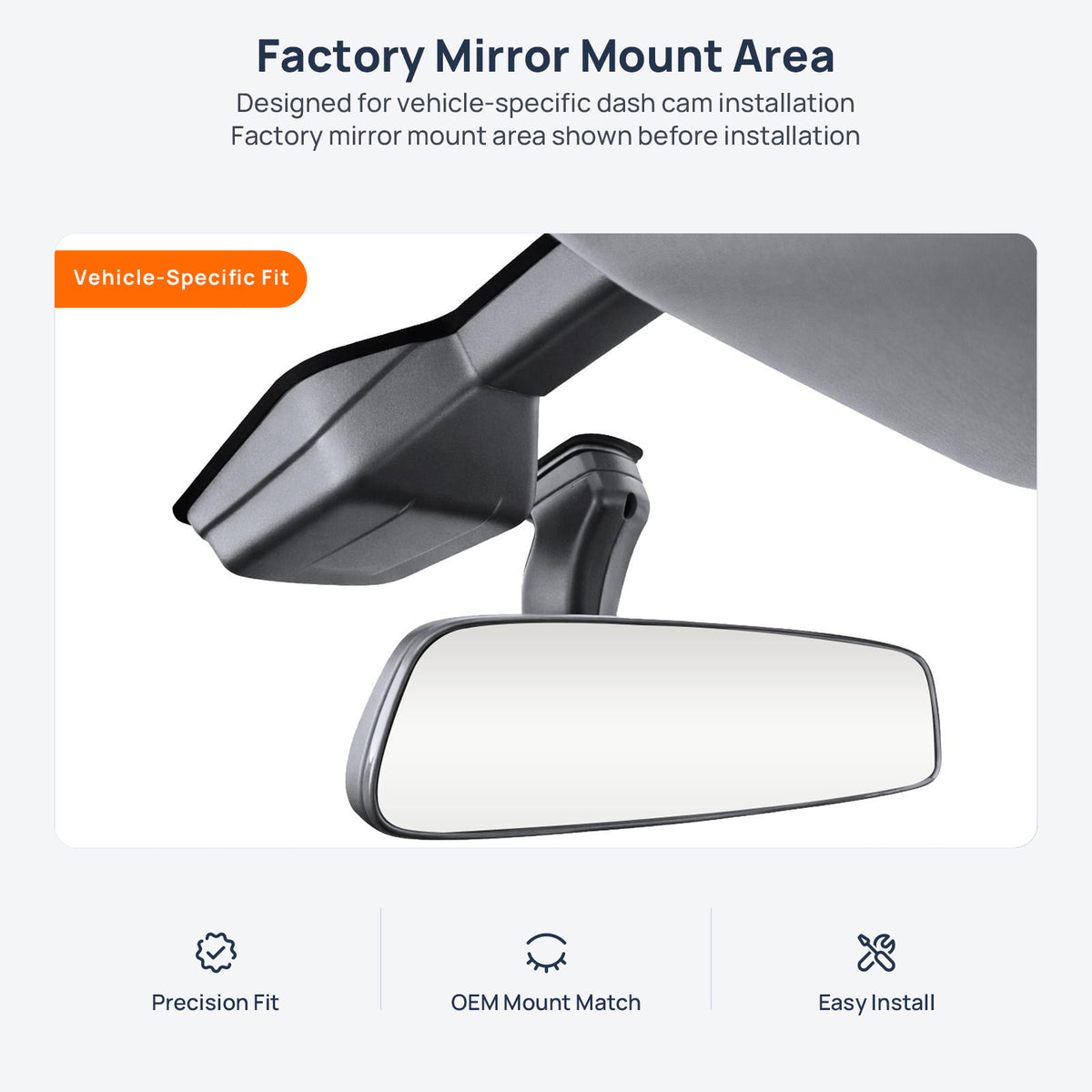 Factory mirror mount area for Chery Arrizo 5 Plus (Arrizo 6 Pro) dash cam installation