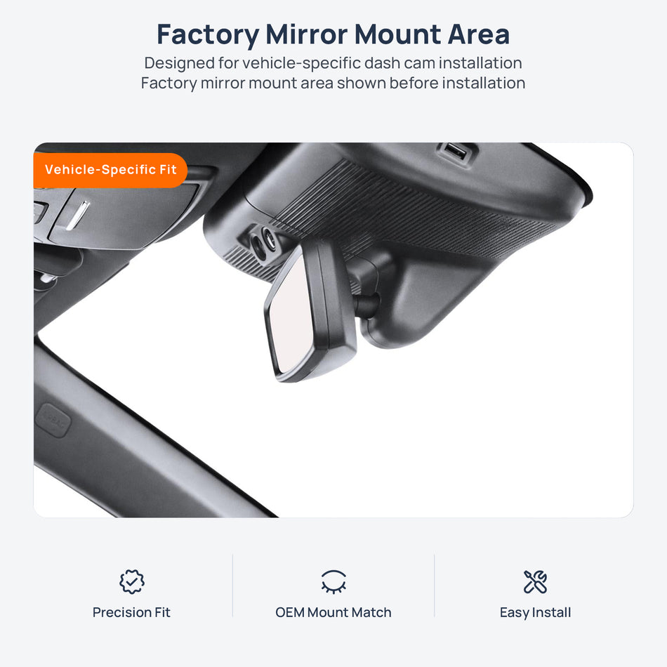 Factory mirror mount area for GAC Trumpchi GS8 dash cam installation