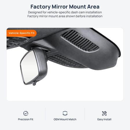 Factory mirror mount area for Mercedes-Benz CLE Coupe C236 dash cam installation