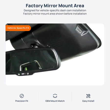 Factory mirror mount area for HAVAL H6S (H6 GT) dash cam installation