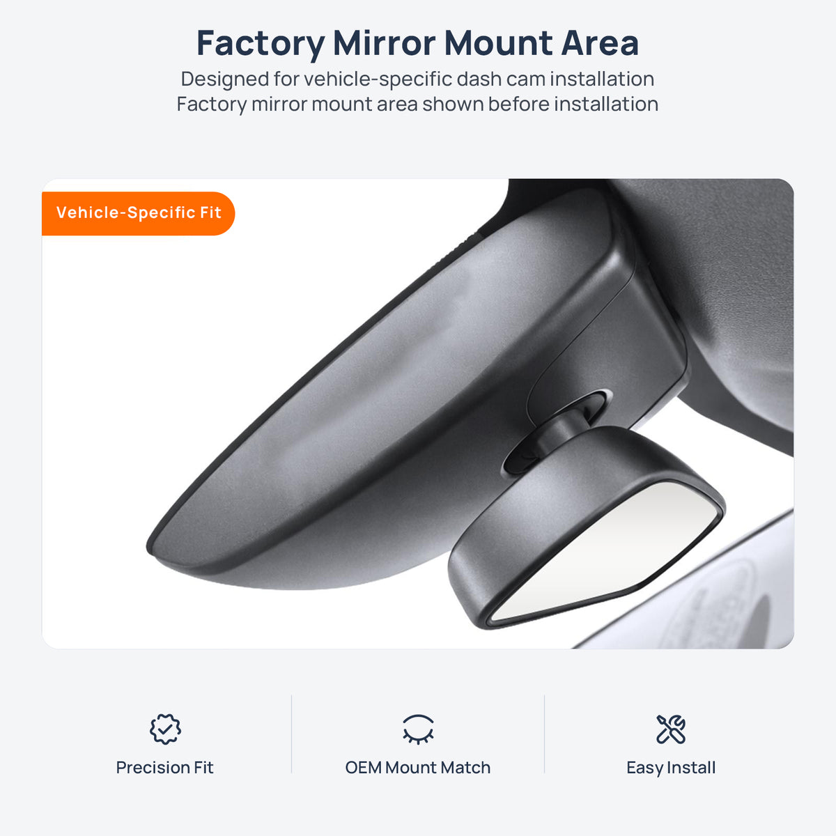 Factory mirror mount area for Toyota Levin E210 dash cam installation