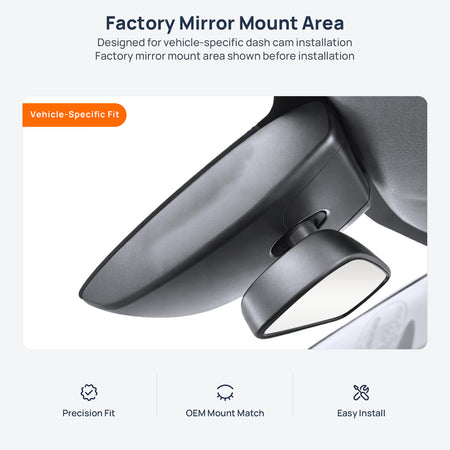 Factory mirror mount area for Toyota Levin E210 dash cam installation