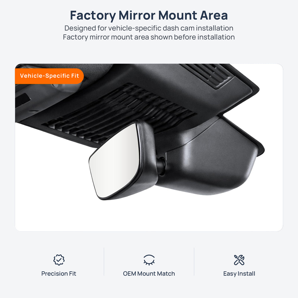 Factory mirror mount area for Jaguar XFL X260 dash cam installation