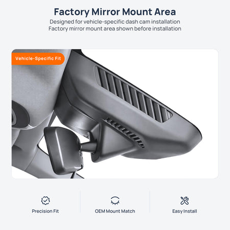 Factory mirror mount area for Geely Boyue L (Starray) dash cam installation