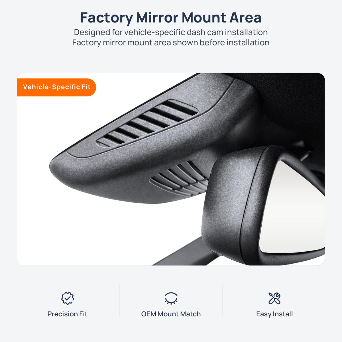 Factory mirror mount area for Mercedes-Benz GLC Coupe C253 dash cam installation