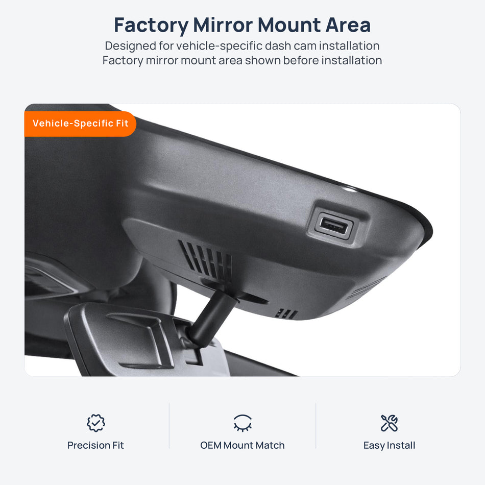 Factory mirror mount area for HAVAL Shenshou (Monster) dash cam installation