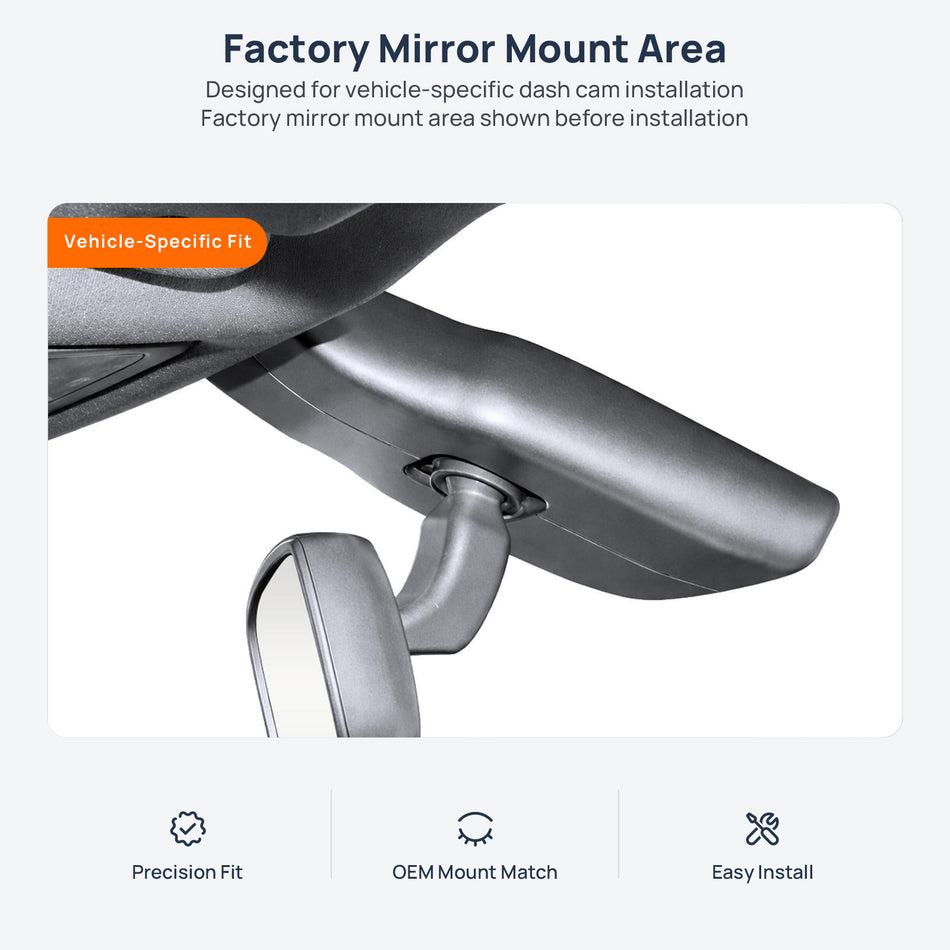 Factory mirror mount area for Hongqi H5 Classic dash cam installation