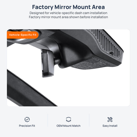 Factory mirror mount area for Geely Xingyue L (Monjaro) dash cam installation