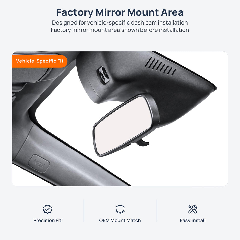 Factory mirror mount area for GAC Trumpchi GS4 Plus dash cam installation