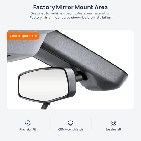 Factory mirror mount area for Buick Envision S dash cam installation