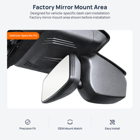 Factory mirror mount area for BMW i4 G26 BEV 2024, dash cam installation