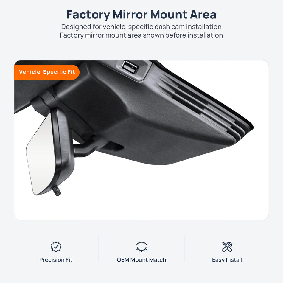 Factory mirror mount area for MG5 Scorpio dash cam installation
