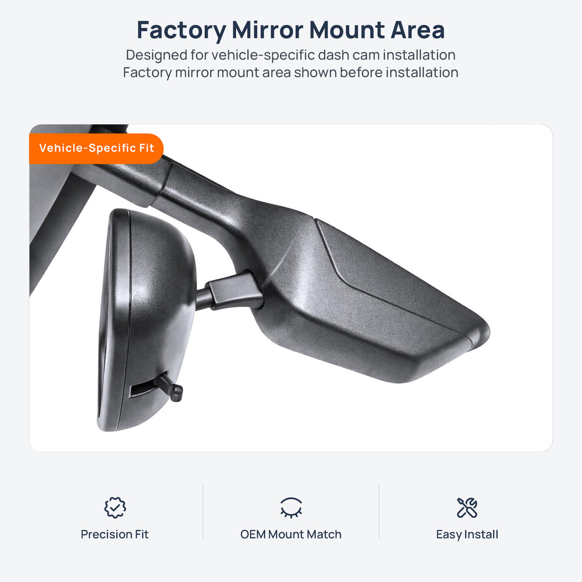 Factory mirror mount area for EXEED LX C-DM (PHEV) dash cam installation