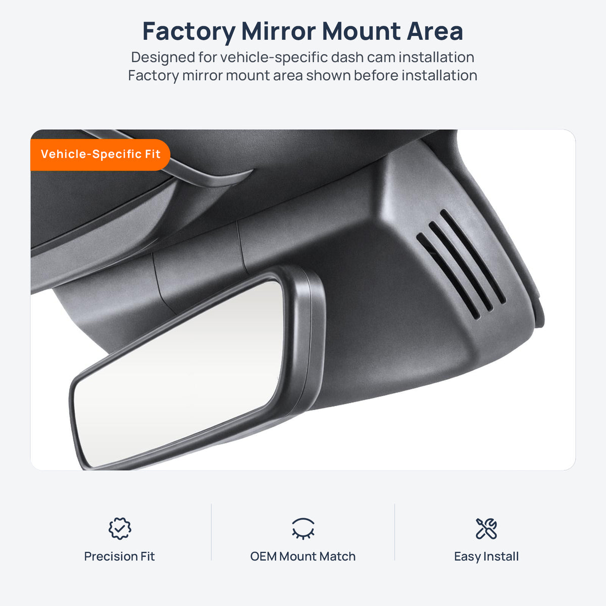 Factory mirror mount area for BYD Seal U (Song Plus) dash cam installation