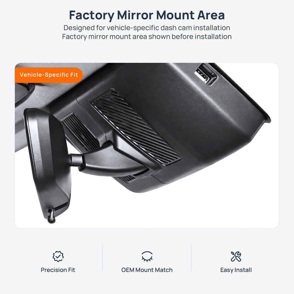 Factory mirror mount area for JETOUR Shanhai T1 (T1 PHEV) dash cam installation
