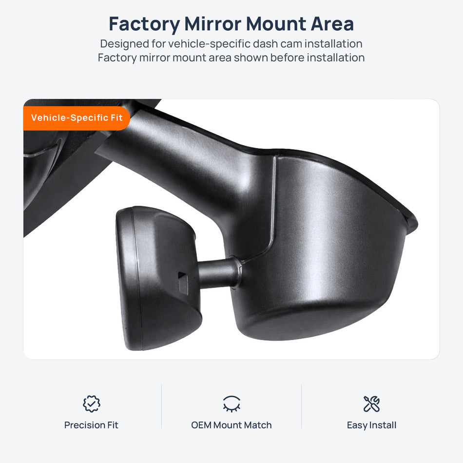 Factory mirror mount area for Jeep Grand Cherokee WK2 dash cam installation