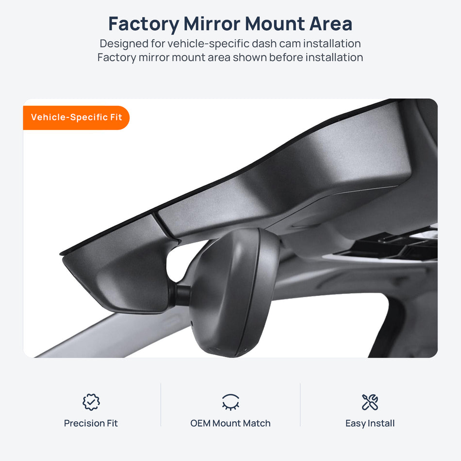 Factory mirror mount area for Porsche Cayenne 958/92A dash cam installation