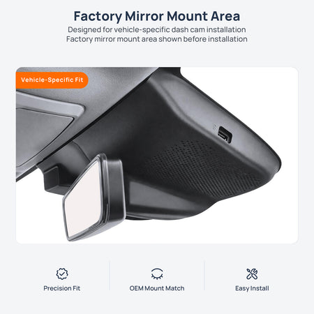 Factory mirror mount area for AION S (AION S Plus) dash cam installation