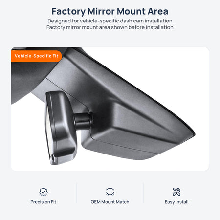 Factory mirror mount area for Geely Boyue (Atlas) dash cam installation