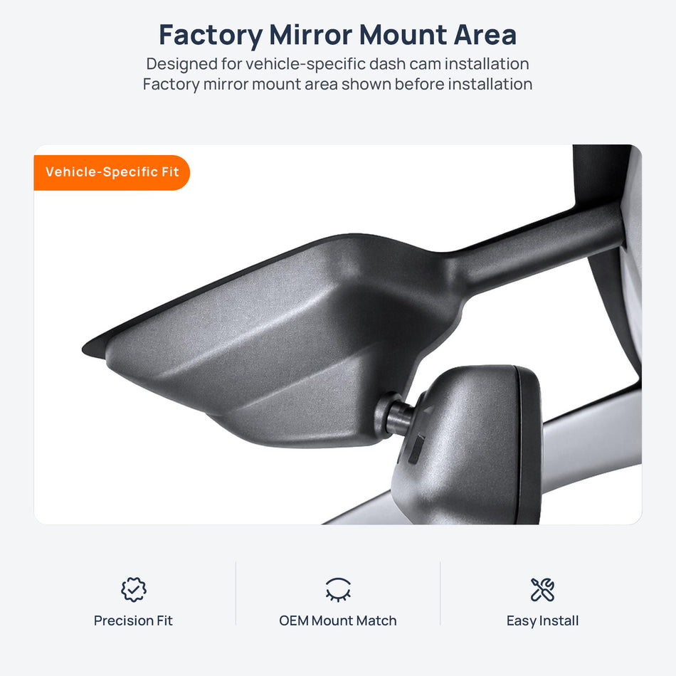 Factory mirror mount area for Peugeot 408 dash cam installation