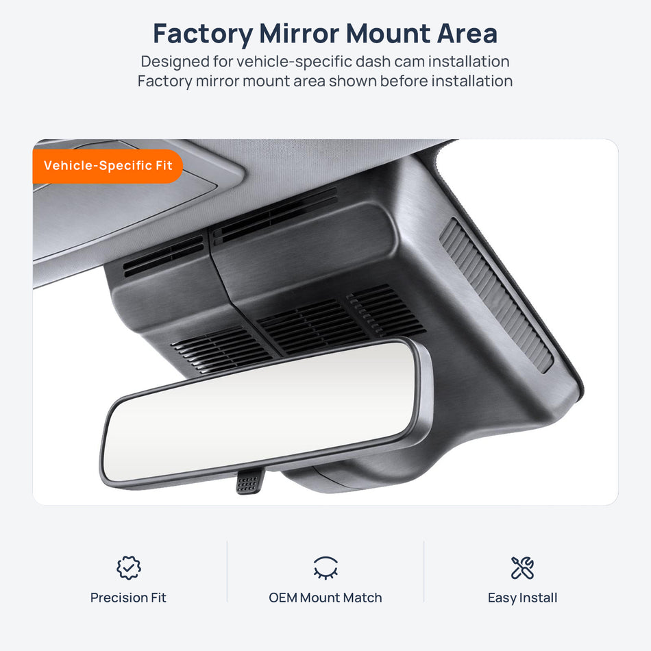 Factory mirror mount area for GAC Trumpchi GS4 Plus dash cam installation