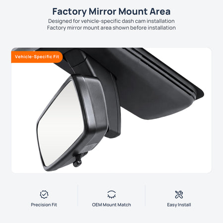Factory mirror mount area for BYD Seal 05 DM-i dash cam installation