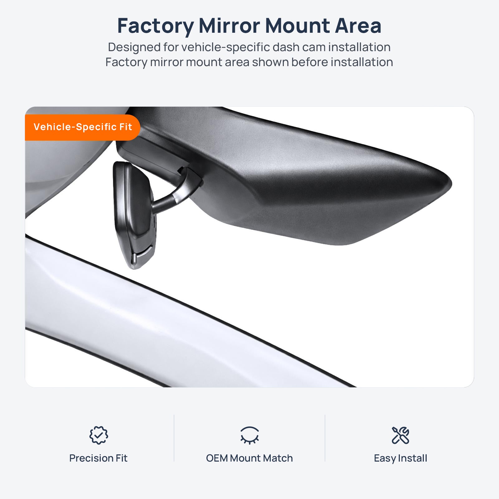 Factory mirror mount area for Baojun Cloud (Wuling Cloud EV) dash cam installation
