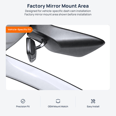 Factory mirror mount area for Baojun Cloud (Wuling Cloud EV) dash cam installation
