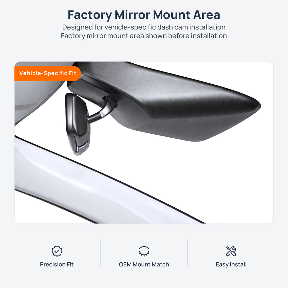 Factory mirror mount area for Baojun Cloud (Wuling Cloud EV) dash cam installation