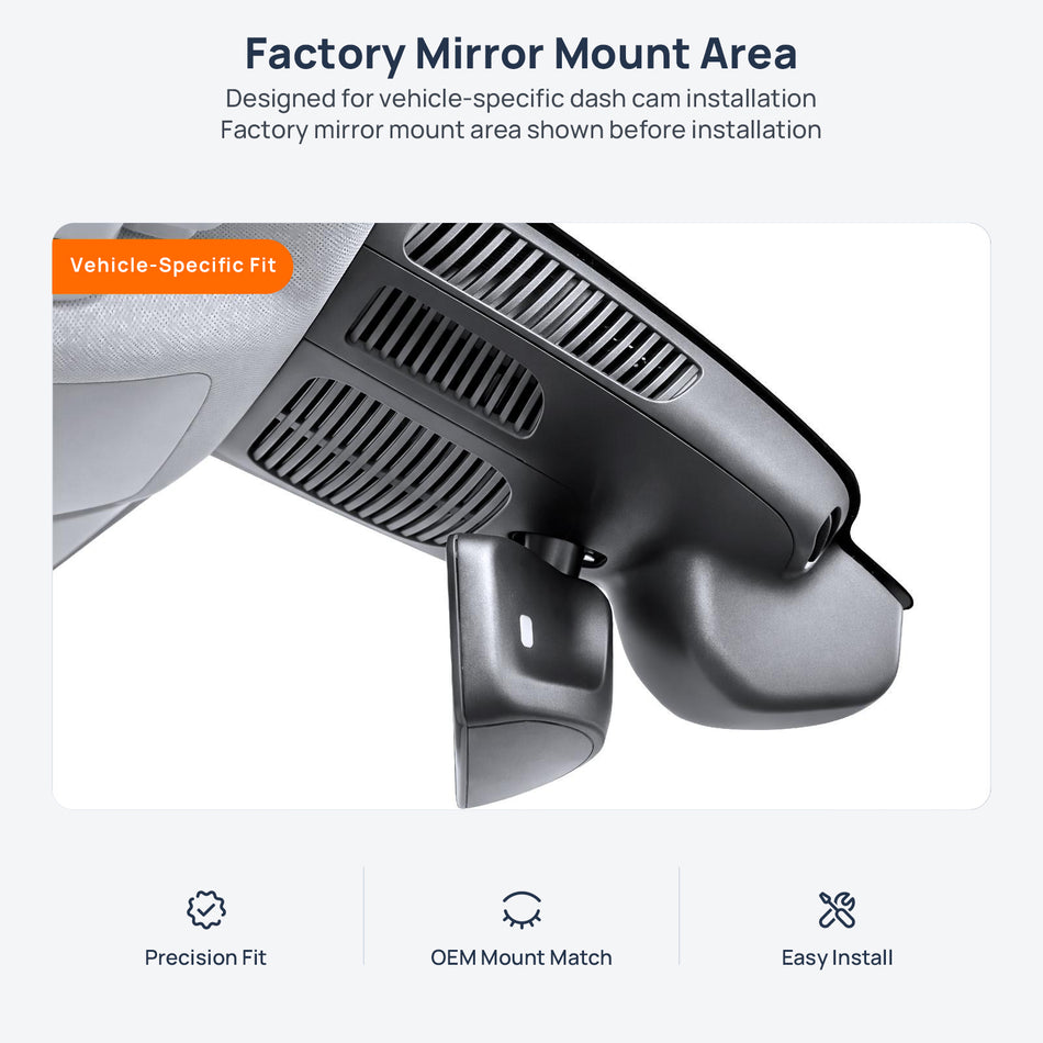 Factory mirror mount area for Mercedes-AMG GLE 53 (63) V167/C167 dash cam installation