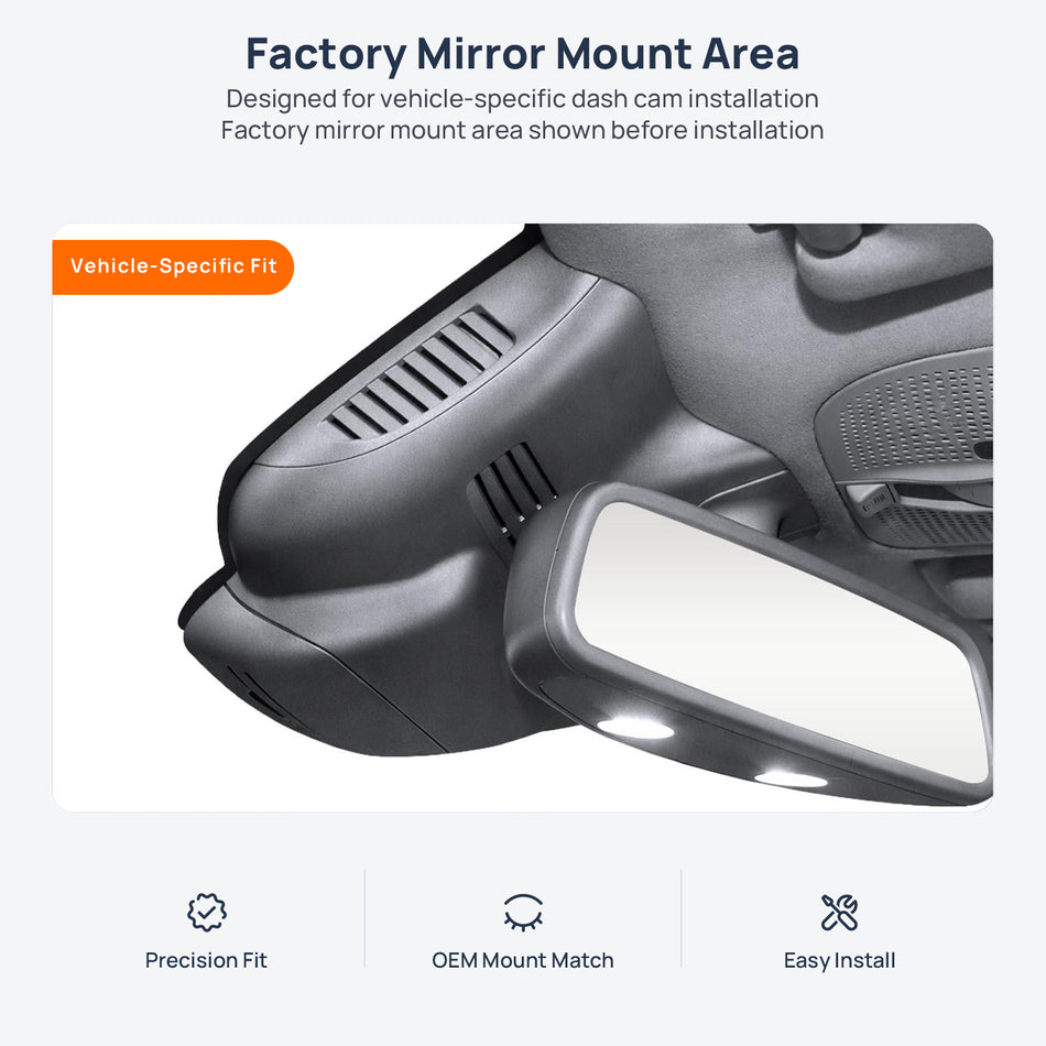 Factory mirror mount area for Mercedes-AMG S 63 (S 65) W222/C217/A217 dash cam installation
