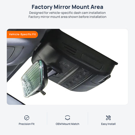 Factory mirror mount area for Chery Tiggo 5x (Tiggo 4 Pro) dash cam installation