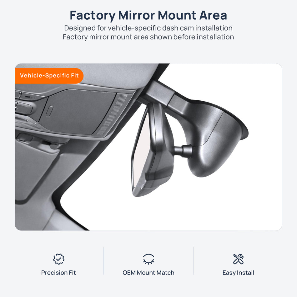 Factory mirror mount area for GAC Trumpchi GS4 dash cam installation