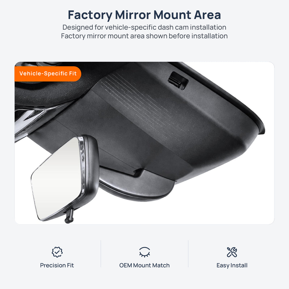 Factory mirror mount area for JETOUR Shanhai L7 Plus dash cam installation
