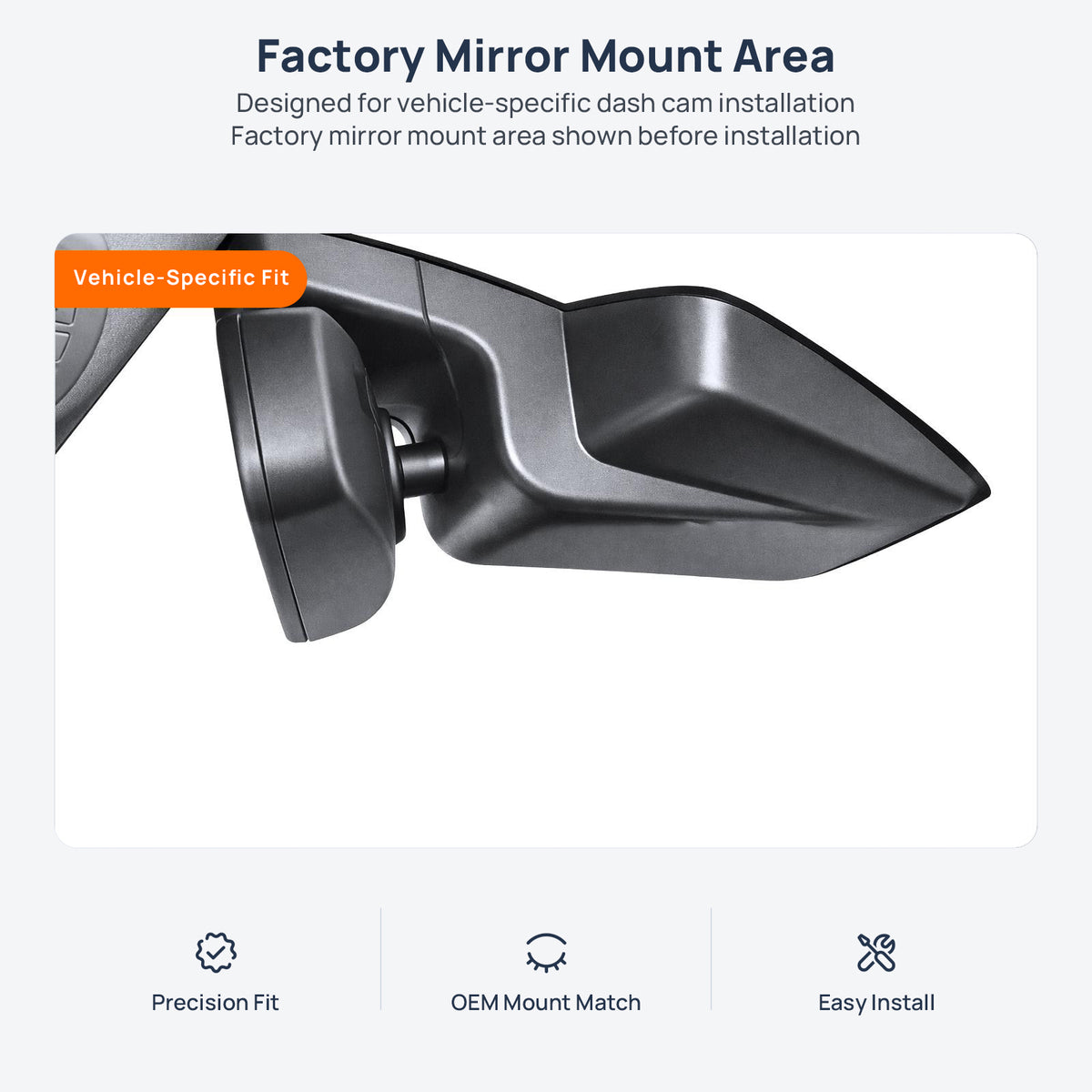Factory mirror mount area for Ford Mondeo (Fusion) CD391 dash cam installation