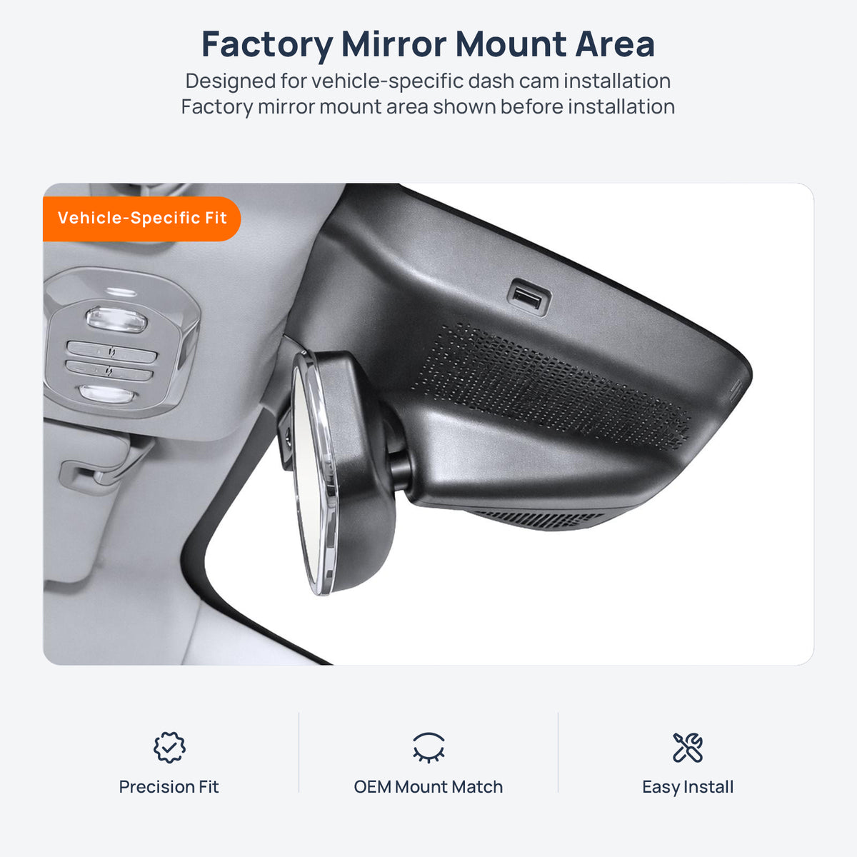 Factory mirror mount area for AION S Plus (AION S Max) dash cam installation