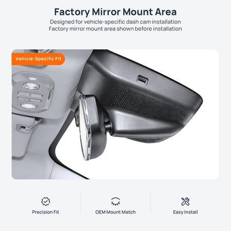 Factory mirror mount area for AION S Plus (AION S Max) dash cam installation