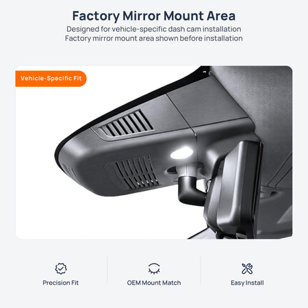 Factory mirror mount area for Mercedes-Benz GL-Class X166 dash cam installation