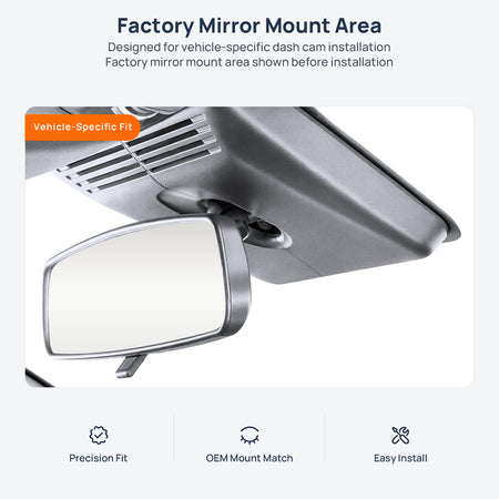 Factory mirror mount area for Changan Oshan X5 dash cam installation