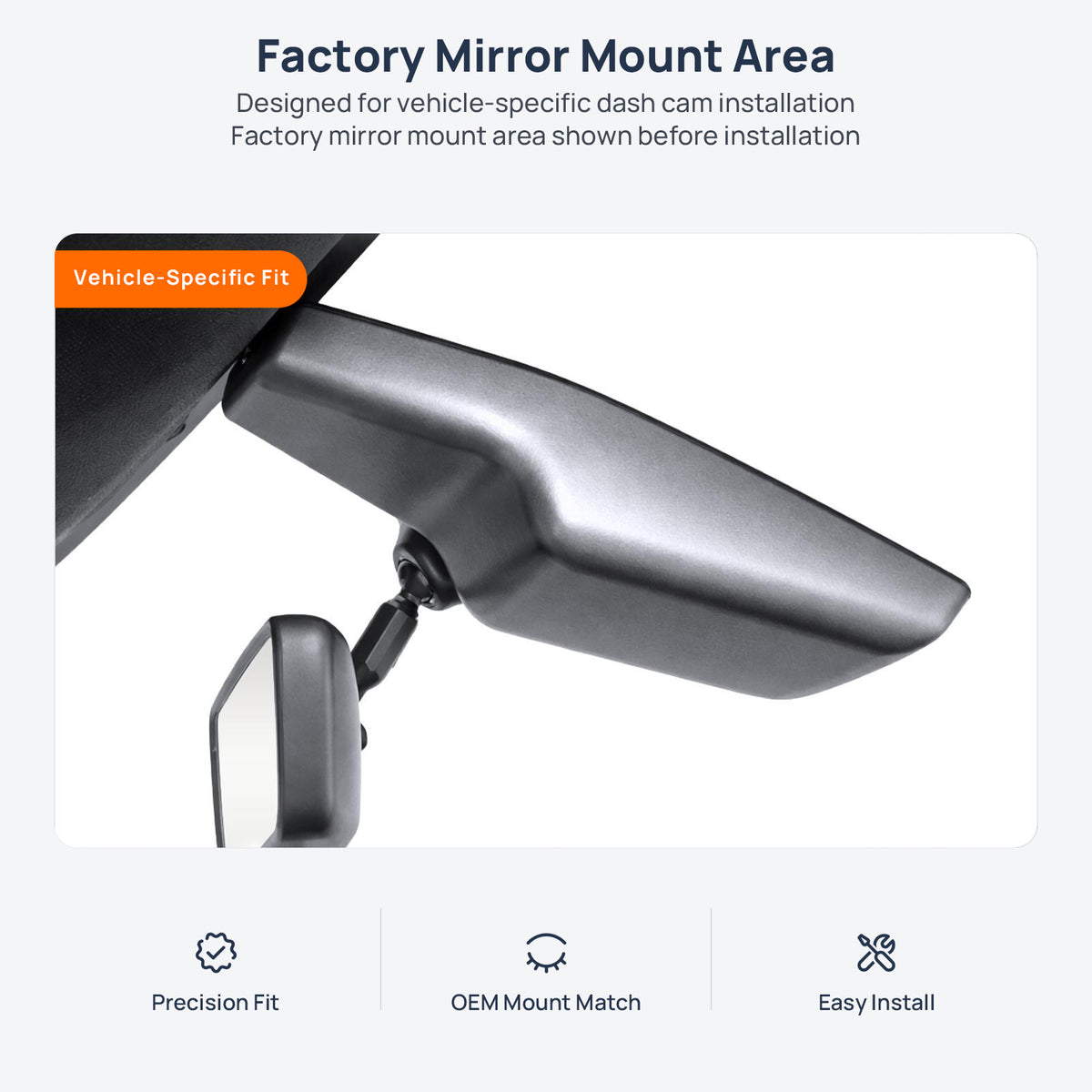 Factory mirror mount area for Hyundai Sonata DN8 dash cam installation