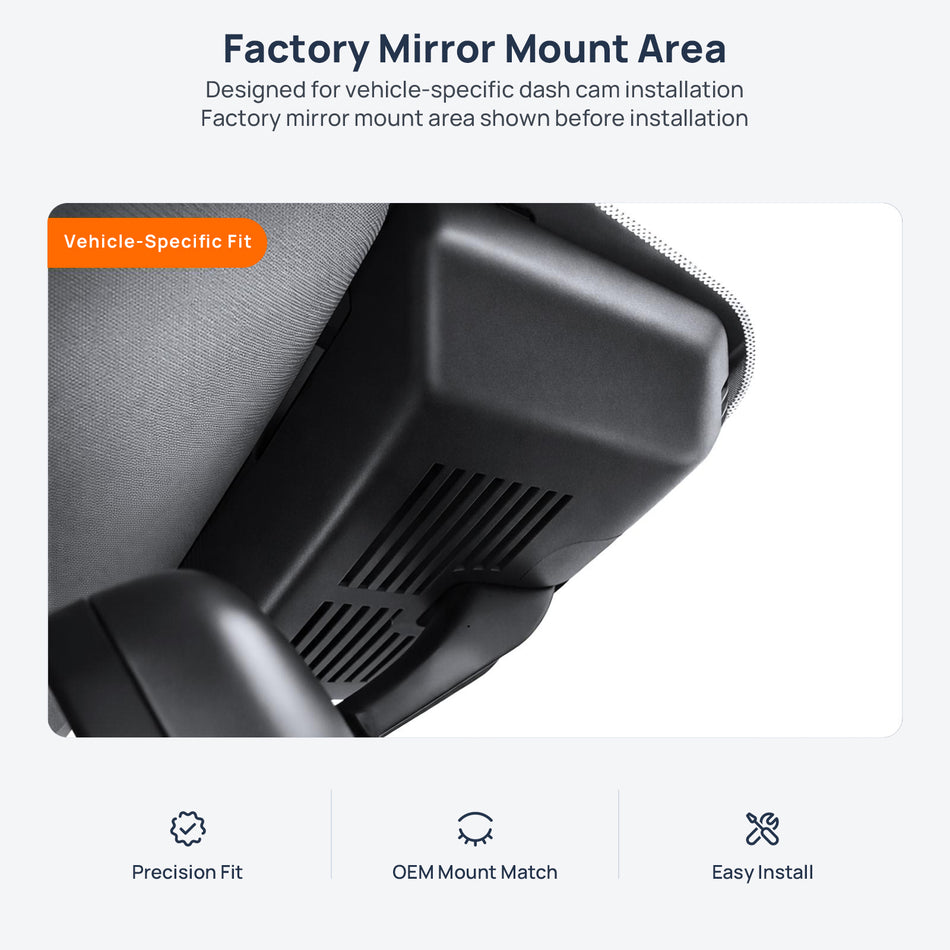 Factory mirror mount area for HAVAL H9 dash cam installation