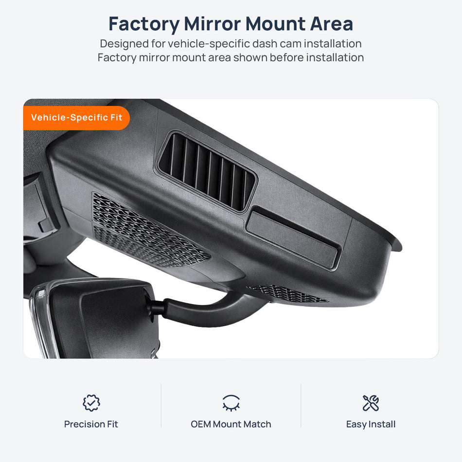 Factory mirror mount area for JETOUR Shanhai L7 dash cam installation