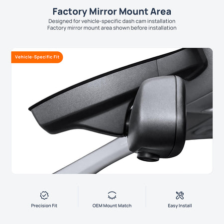 Factory mirror mount area for BMW X3 F25 dash cam installation