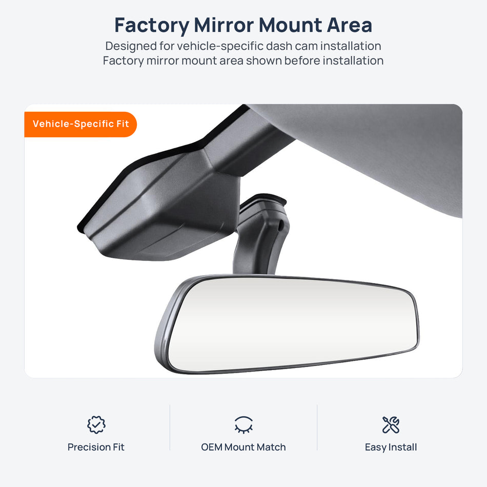 Factory mirror mount area for OMODA C5 (S5) dash cam installation