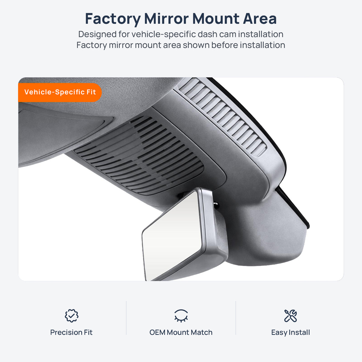 Factory mirror mount area for Mercedes-AMG GLE Coupe 53 C167 dash cam installation
